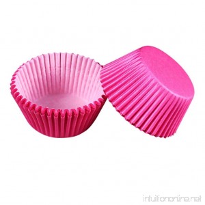 Oldeagle 100Pcs Cake Liner Cake Muffin Case Moon Cake Box Baking Paper Cup Cake Decorator Tool (Hot Pink) - B07BHZY2ST